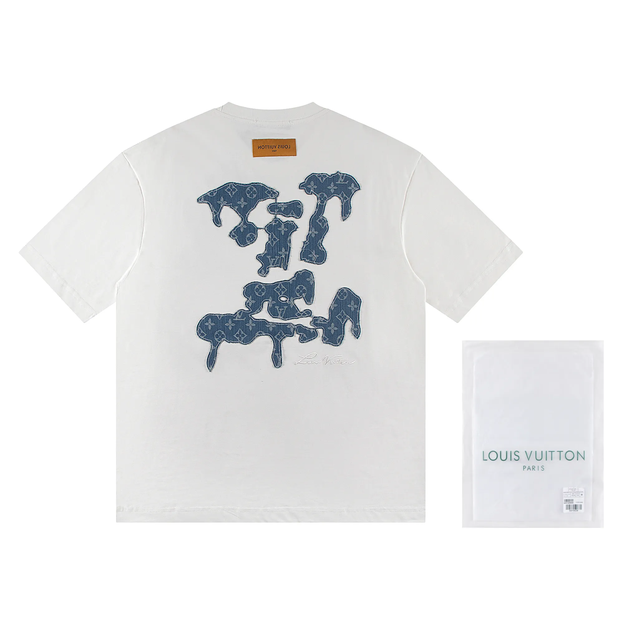 🅿️170 louis vuitto*2026 latest short-sleeved T-shirt (cow embroidery) Material: Made of high version 300g double yarn combed cotton Size: S M L XL Color: black and white Style number: W2638